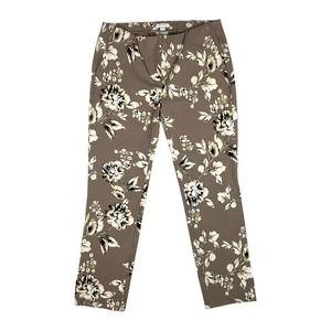 J Jill Womens Size 4 Slim Leg Bi-Stretch Pants Sandalwood Brushstroke Floral